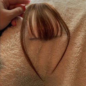 Long bangs with face framing layer